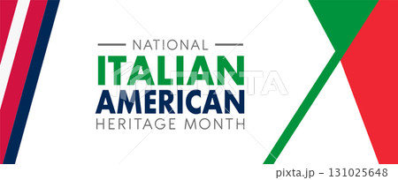 Italian American Heritage Month. Happy holiday celebrate annual in October. Italy and United States flag. Culture month. 131025648