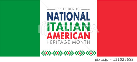 Italian American Heritage Month. Happy holiday celebrate annual in October. Italy and United States flag. Culture month. Italian American Heritage Month. Happy holiday celebrate annual in October. Italy and United States flag. Culture month. 131025652