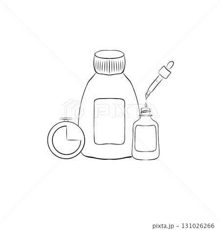 Skin Care Packaging Skin Care Component, Vector Line. Skin care packaging serum. Skin Care Packaging Skin Care Component, Vector Line. Skin care packaging serum. 131026266