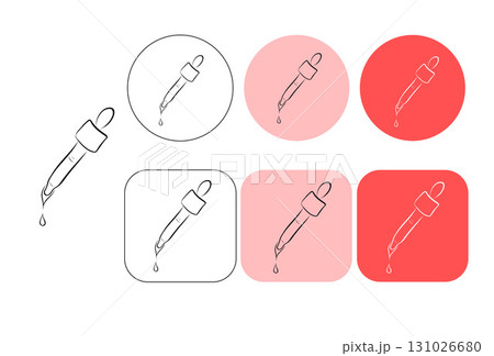 Eyedropper Icon. Eye liquid droplet symbol set. Water or oil serum picker pipette vector sign. Eyedropper color dose picker tool logo. Rubber dye pipette dropper icon. 131026680