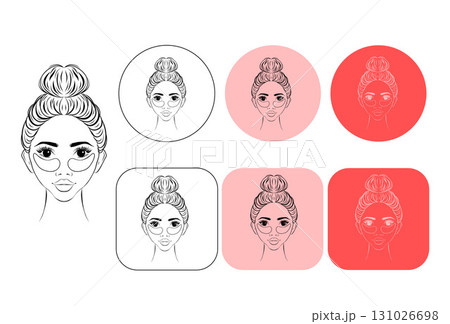 Beautiful woman face logo. Hair, spa and aesthetics business concept. Modern, elegant, luxury style. Vector illustration Beautiful woman face logo. Hair, spa and aesthetics business concept. Modern, elegant, luxury style. Vector illustration 131026698