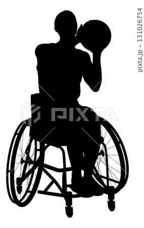 Silhouette a Basketball Player Sports Wheelchair 131026754