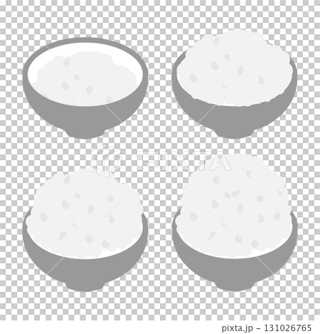白米　米の量　イラストセット 131026765