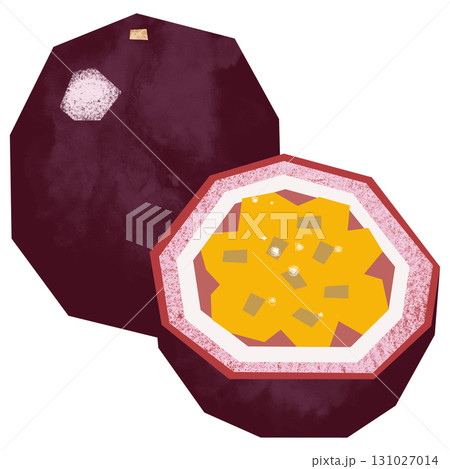 切り絵風のパッションフルーツ 切り絵風のパッションフルーツ 131027014