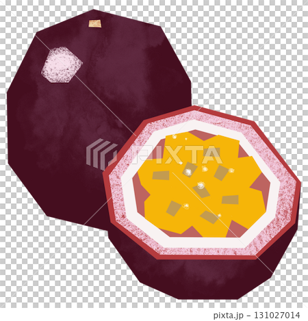 切り絵風のパッションフルーツ 切り絵風のパッションフルーツ 131027014