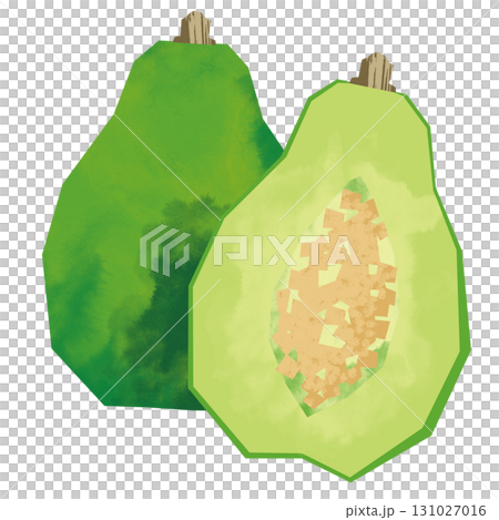 剪紙風格的青木瓜 131027016