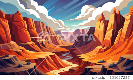 This high resolution image captures the dramatic textures and vastness of a desert canyon, with its rugged terrain and colorful rock formations sharply defined against a brilliant white sky filled wi This high resolution image captures the dramatic textures and vastness of a desert canyon, with its rugged terrain and colorful rock formations sharply defined against a brilliant white sky filled wi 131027227