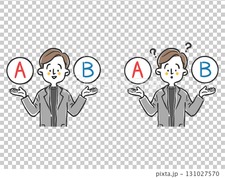 A 和 B 選項商人（休閒）上身向量 131027570