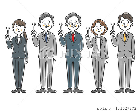 指差しをするビジネスパーソン　全身　ベクター 131027572
