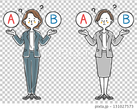 選択を悩むキャリアウーマン　全身　ベクター 131027573