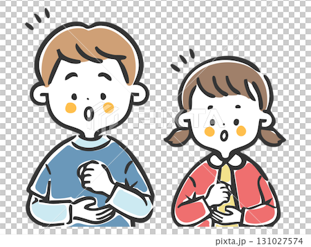 Boys and girls who understand each other, upper body, vector 131027574