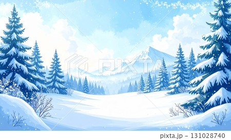 冬に使える素材 雪の風景 フレーム 背景素材 16:9サイズ AI生成素材 冬に使える素材 雪の風景 フレーム 背景素材 16:9サイズ AI生成素材 131028740