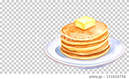 Illustration material of butter and pancakes 131028756