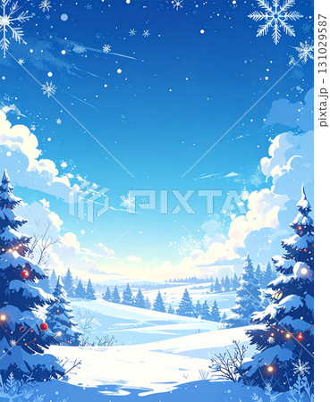 ジンジャークッキーやスティックキャンディなどのクリスマスオーナメントの飾り枠が賑やかなフレーム 131029587