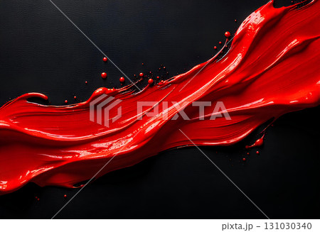 red paint splash isolated on black background 131030340