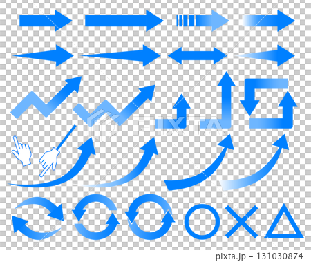 Colorful arrow icon set - blue gradient 131030874