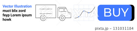 Delivery truck, graph showing growth, and blue buy button symbolizing ecommerce. Ideal for online purchasing, digital marketing, sales growth, logistics, delivery, consumer behavior, shopping habits Delivery truck, graph showing growth, and blue buy button symbolizing ecommerce. Ideal for online purchasing, digital marketing, sales growth, logistics, delivery, consumer behavior, shopping habits 131031184