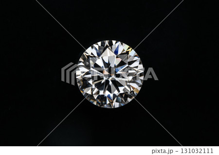 Round Cut Big Diamond on Black Background Round Cut Big Diamond on Black Background 131032111