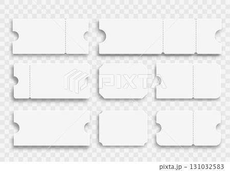 Set of blank ticket templates on transparent background 131032583