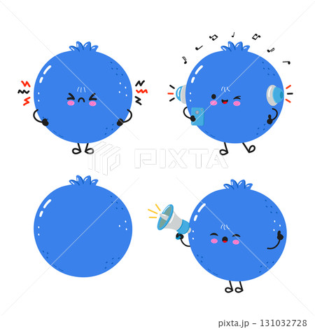 Cute cartoon blueberries in various scenarios Cute cartoon blueberries in various scenarios 131032728