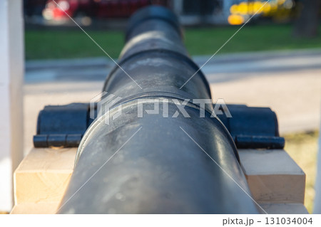 cannon barrel close-up selective focus, a gun to defend the fort 131034004