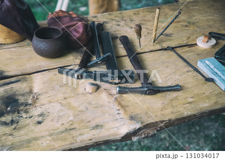 tanner's hand tool set, hammer and awl traditional tool tanner's hand tool set, hammer and awl traditional tool 131034017