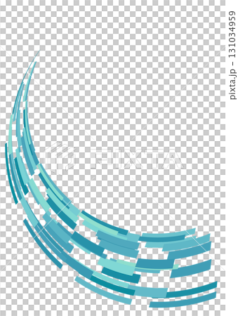 Blue-green digital wavy wave background A4 flyer cover design White background Vector png transparent 131034959