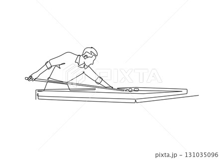 Single one line drawing male pool athlete...のイラスト素材 [131035096] - PIXTA