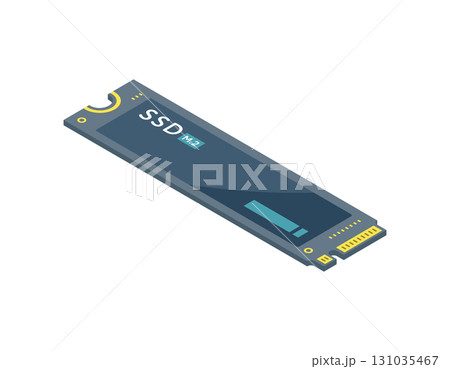 SSD M.2 のアイソメトリック風イラスト素材 (ベクター) 131035467
