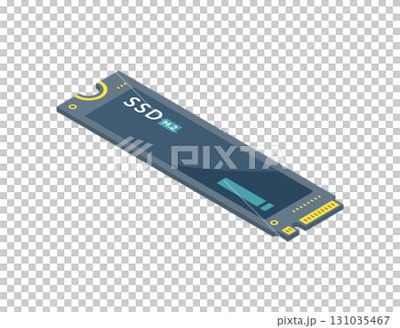 SSD M.2 のアイソメトリック風イラスト素材 (ベクター) 131035467