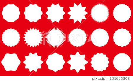 ギザギザフレームセット　セールステッカー　白 131035808