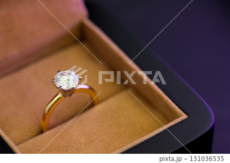 Classic Engagement Diamond Ring in Jewelry Box Classic Engagement Diamond Ring in Jewelry Box 131036535