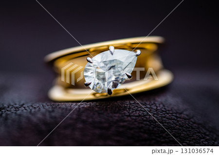 Luxury Engagement Gold Ring With Diamond Luxury Engagement Gold Ring With Diamond 131036574