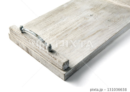 empty white wooden tray isolated on white background empty white wooden tray isolated on white background 131036638
