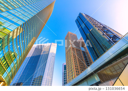 日本の東京都市景観9月17日。汐留のビジネス街などを望む 131036654