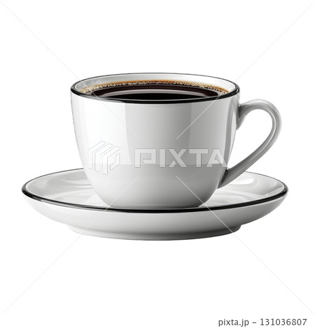 Classic porcelain coffee cup with black coffee 131036807