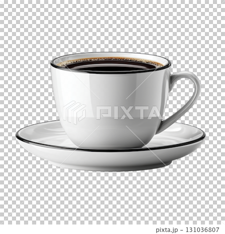 Classic porcelain coffee cup with black coffee 131036807