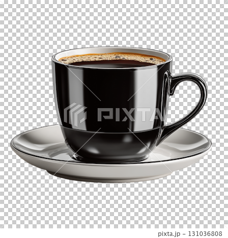 Classic porcelain coffee cup with black coffee 131036808