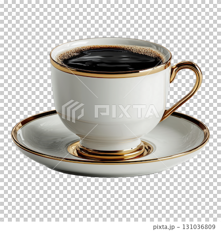 Elegant porcelain coffee cup with black coffee 131036809
