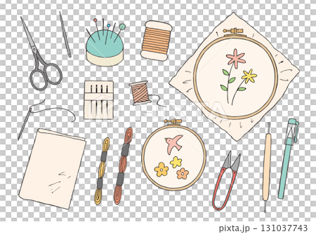 手繪刺繡插圖集（彩色） 131037743