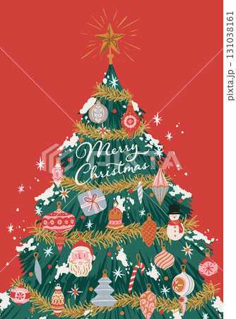 クリスマスツリーのベクターイラスト背景 131038161