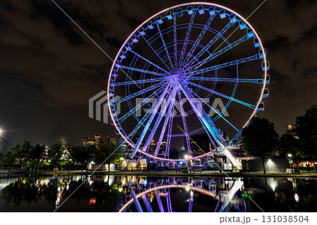 Montreal Old Port and Ferris Wheel on a Summer Night 131038504