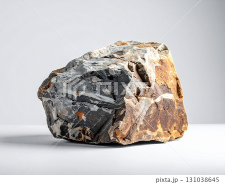 Colorful Mineral Rock on White Background Colorful Mineral Rock on White Background 131038645