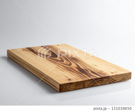 Wooden Board with Natural Grain Pattern on White Background Wooden Board with Natural Grain Pattern on White Background 131038650
