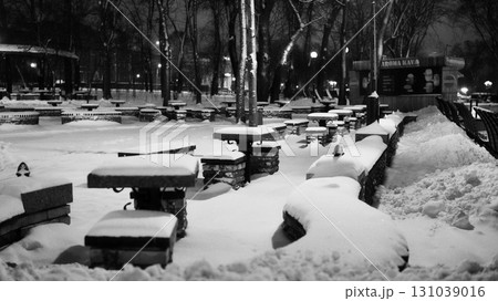 Night winter landscape in amazing city Night winter landscape in amazing city 131039016