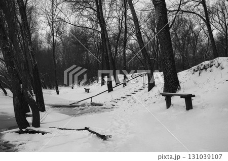 Winter Riverside Serenity: A Frosty Tale Along the Riverbanks Winter Riverside Serenity: A Frosty Tale Along the Riverbanks 131039107