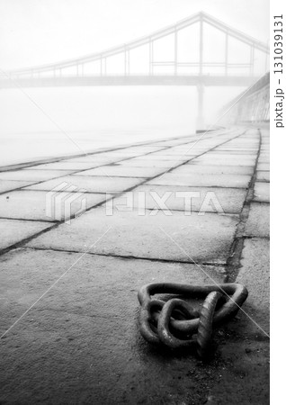 The thick fog lends an air of mystery to the scene. The thick fog lends an air of mystery to the scene. 131039131