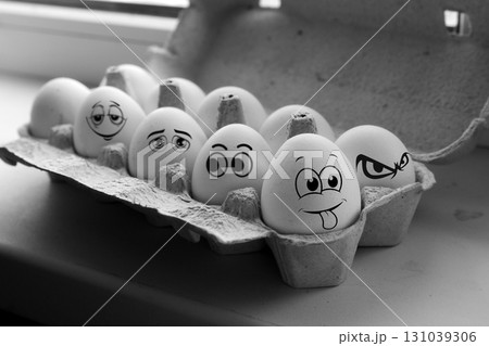The photograph captures the essence of light and shadow as it plays across eggs The photograph captures the essence of light and shadow as it plays across eggs 131039306