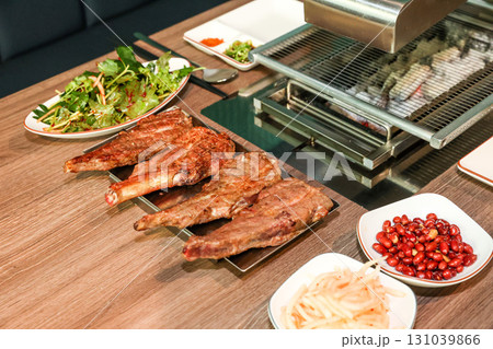 Chinese food. Grilled lamb ribs Chinese food. Grilled lamb ribs 131039866