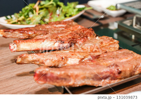 Chinese food. Grilled lamb ribs 131039873